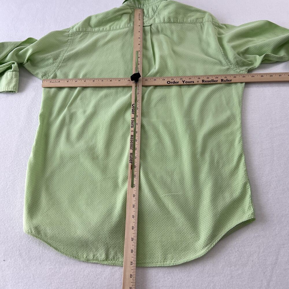 Vintage Tommy Hilfiger Shirt Mens Medium Green Dot Button Down Cotton Casual LS - Picture 9 of 14
